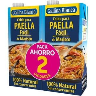 Caldo para paella de marisco fácil sin gluten pack 2 envase 1 l -