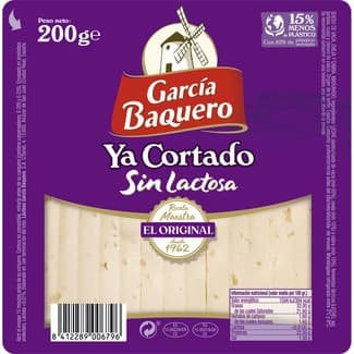 Queso tierno mezcla madurado elaborado con leche pasteurizada sin lactosa ya cortado cuña 200 g -