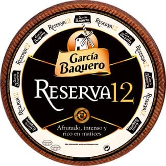 Reserva 12 queso añejo mezcla madurado elaborado con leche pasteurizada peso aproximado pieza 3 kg 9 meses de maduración -