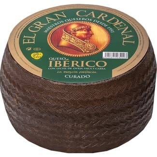 Queso curado ibérico mezcla elaborado con leche pasteurizada peso aproximado pieza 3,2 kg -