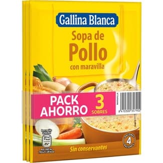 Sopa de pollo y maravilla pack 3 sobre 80 g -