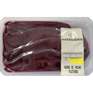 Hígado de vacuno fileteado peso aproximado bandeja 450 g -