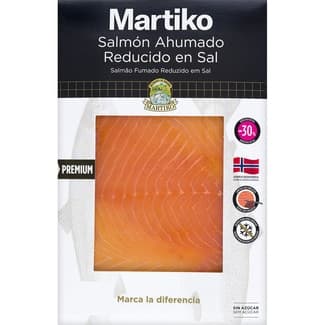 Salmón ahumado noruego reducido en sal - 30% sin azúcar en lonchas envase 80 g -