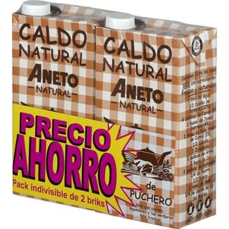 Caldo de puchero 100% natural sin gluten y sin lactosa pack 2 envase 1 l -
