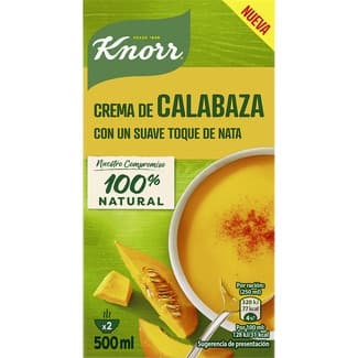 Crema de calabaza con un suave toque de nata envase 500 ml -