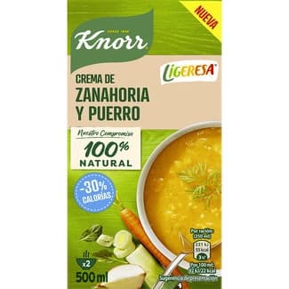 Ligeresa crema de zanahoria y puerro envase 500 ml -