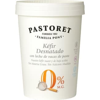 Kéfir natural desnatado 0% m.g. 0% sin azúcares añadidos con leche de vacas de pasto envase 500 g -