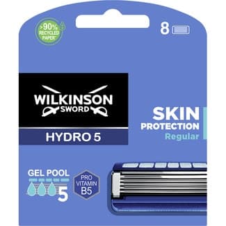 Recambio maquinilla de afeitar Hydro 5 Skin Protection Gel Pool Pro Vitamin B5 estuche 8 unidades -