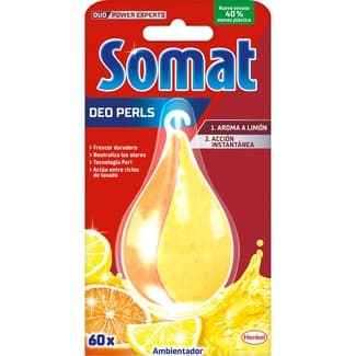 Ambientador lavavajillas Deo Perls perfume limón y naranja para 60 lavados envase 1 unidad -