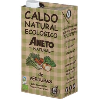 Caldo de verduras de cultivo ecológico 100% natural sin gluten y sin lactosa envase 1 l -