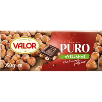 Puro con avellanas mediterráneas enteras sin gluten tableta 250 g -