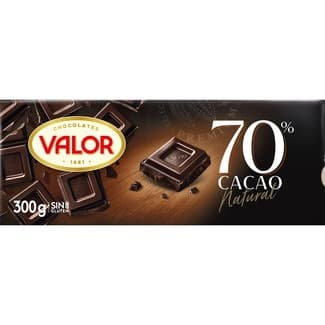 Chocolate negro 70% cacao natural y sin gluten tableta 300 g -