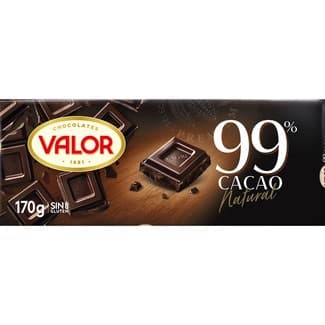 Chocolate negro 99% cacao natural y sin gluten tableta 170 g -
