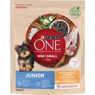 Mini Junior pienso para perros cachorros tamaño mini con pollo y arroz envase 800 g -