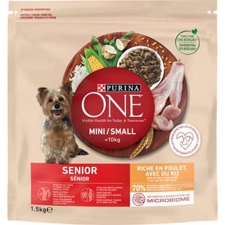 Mini Senior pienso para perros senior tamaño mini con pollo y arroz bolsa 1,5 kg -