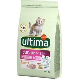 Junior pienso para gatos cachorros con pollo, arroz y cereales integrales bolsa 1,5 kg -