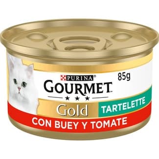 Gold Tartalette comida húmeda para gatos con buey y tomates lata 85 g -