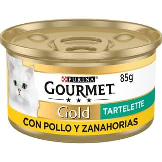 Gold Tartelette comida húmeda para gatos con pollo y zanahorias lata 85 g -