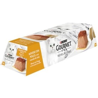 Revelations comida húmeda en mousse para gatos adultos con pollo 4 tarrinas 57 g -