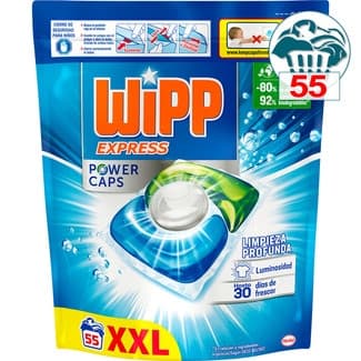 Detergente cápsulas Power Caps Limpieza Profunda bolsa 55 cápsulas -