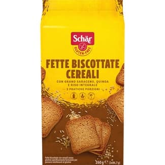 Biscotes de trigo sarraceno, quinoa y arroz integral sin gluten y sin lactosa paquete 260 g sin aceite de palma -