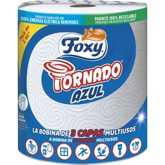 Papel de cocina tornado azul Extra-Resistente 3 capas 1 Kg paquete 1 rollo -