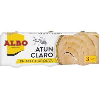 Atún claro en aceite de oliva pack 3 latas 67 g neto escurrido -