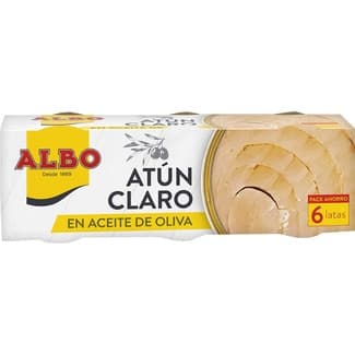 Atún claro en aceite de oliva pack 6 latas 48 g neto escurrido -