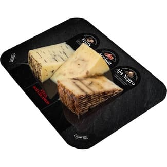 Tabla de quesos curados de oveja trufa, anchoa y ajo negro envase 300 g -