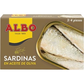 Sardinas en aceite de oliva lata 85 g neto escurrido -