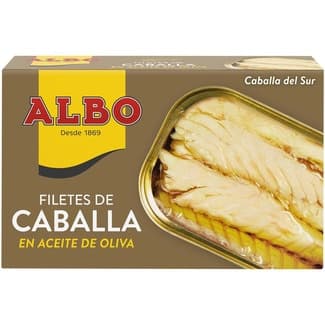 Filetes de caballa del sur en aceite oliva lata 85 g neto escurrido -