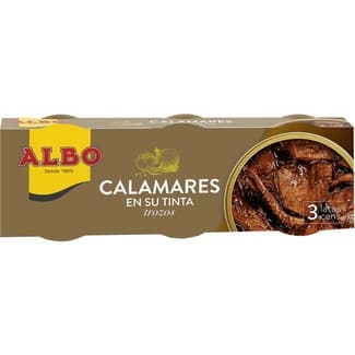 Calamares en su tinta pack 3 lata 50 g neto escurrido -