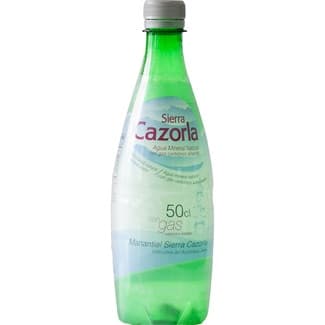 Agua mineral natural con gas botella 50 cl -