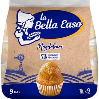 Magdalenas envasadas individualmente solo 6 ingredientes 9 unidades bolsa 261 g -