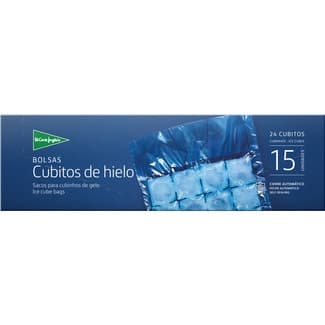 Bolsas para cubitos de hielo 24 cubitos cierre automático caja 15 unidades -