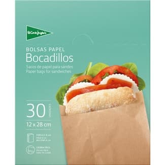 Bolsa de papel para bocadillos con cierra fácil 12x28 cm estuche 30 unidades -