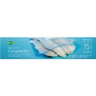 Bolsa de congelación con zip hermético 25x35 cm con cuadro para textos caja 15 unidades -