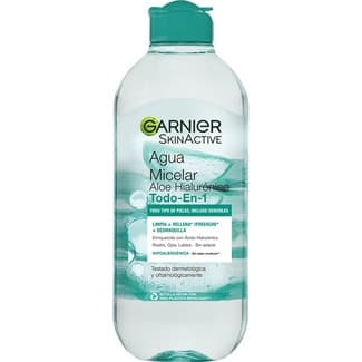 Skin Active agua micelar Aloe Hialurónico Todo en 1 hipoalergénica frasco 400 ml para todo tipo de pieles y sensibles -