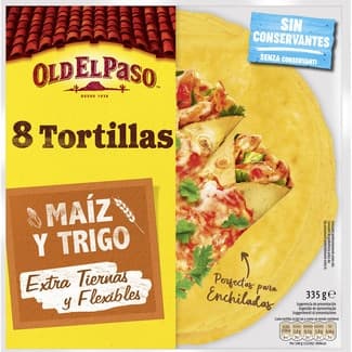Tortillas mejicanas de maíz y trigo 8 unidades envase 335 g -