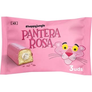 Pantera Rosa bizcochitos rellenos con cobertura rosa 3 unidades paquete 159 g envasadas individualmente -