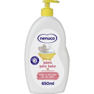 Jabón líquido infantil para cuerpo y cabello con leche de almendras dulces dosificador 650 ml -