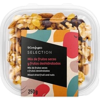 Mix de frutos secos y frutas deshidratadas tarrina 250 g -