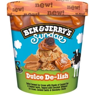 Sundae helado de caramelo salado y trozos de chocolate tarrina 427 ml -