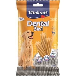 Dental 3in1 sticks para el control de placa en perros de más de 10 kg 7 unidades envase 180 g -