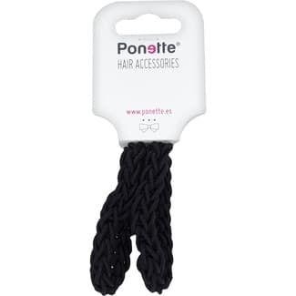 Goma para pelo negra trenzada ultra resistentes blister 2 unidades -