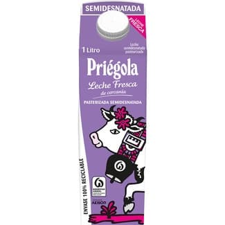 Leche fresca semidesnatada pasterizada envase 1 l -