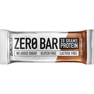 Zero barrita de proteínas sabor double chocolate sin gluten, sin lactosa envase 50 g y sin azúcares añadidos -