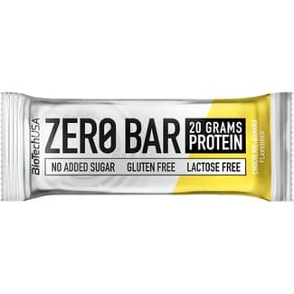 Zero barrita de proteínas sabor chocolate y plátano sin gluten, sin lactosa envase 50 g y sin azúcares añadidos -