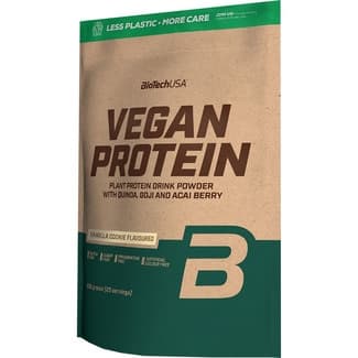 Vegan Protein con quinoa, goji y bayas de açai con sabor a vainilla y cookies envase 500 g -