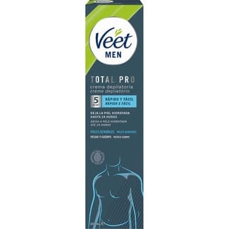 Total Pro crema depilatoria masculina para cuerpo y piernas tubo 200 ml para pieles sensibles -